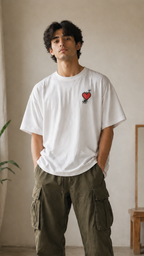 Minimal Heart Graphic Oversized T-Shirt