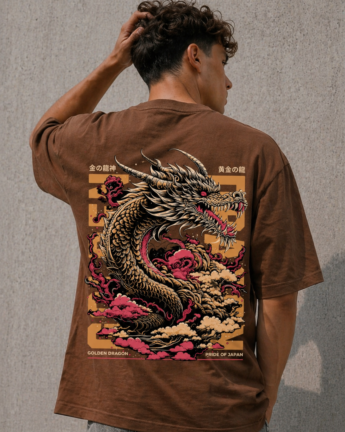 Dragon Print Oversized T-Shirt
