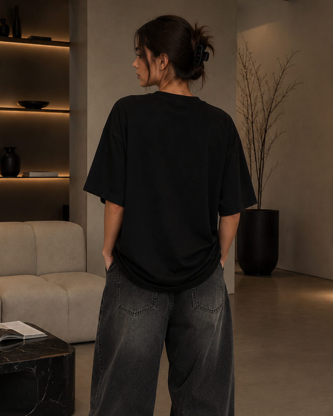 Shush! Graphic Oversized T-Shirt
