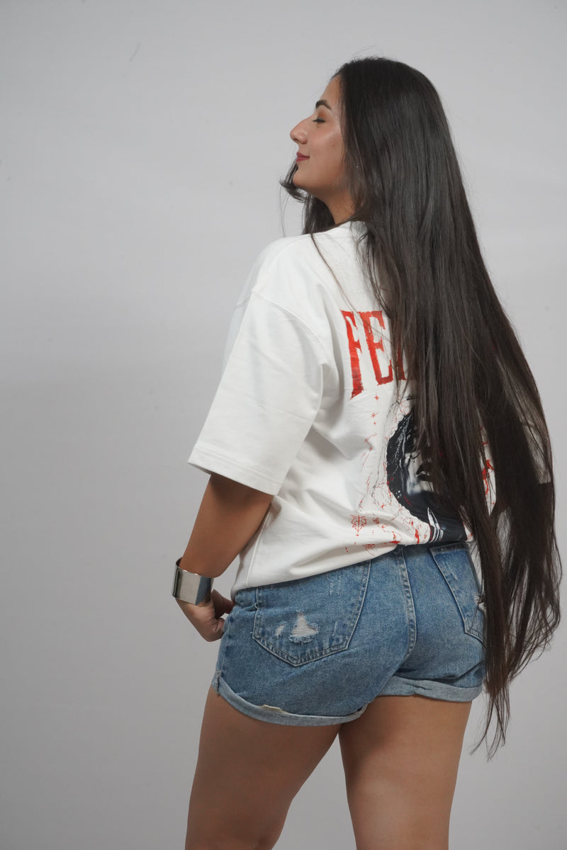 Scarlet Veil Oversized Tee