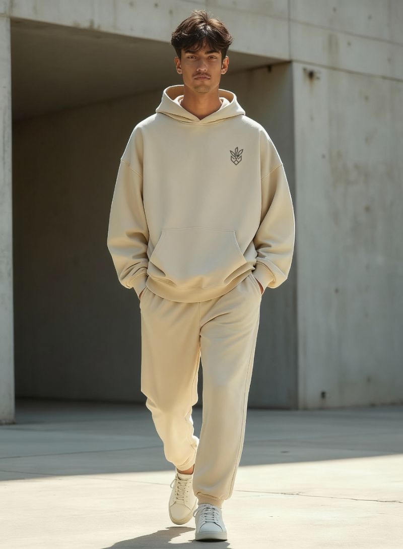 Men Co-ord set beige