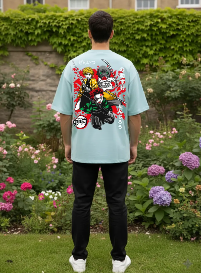 Demon Slayer Trio Drop-Shoulder T-shirt