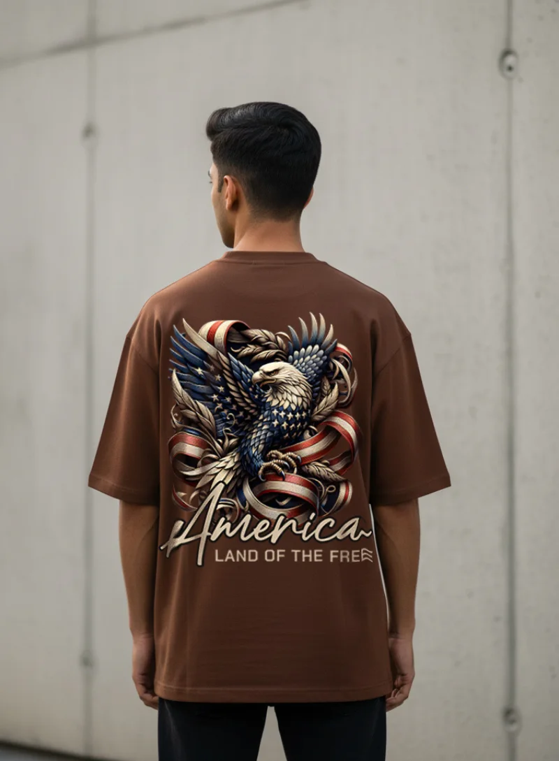 Bald Eagle Oversized Brown Tshirt